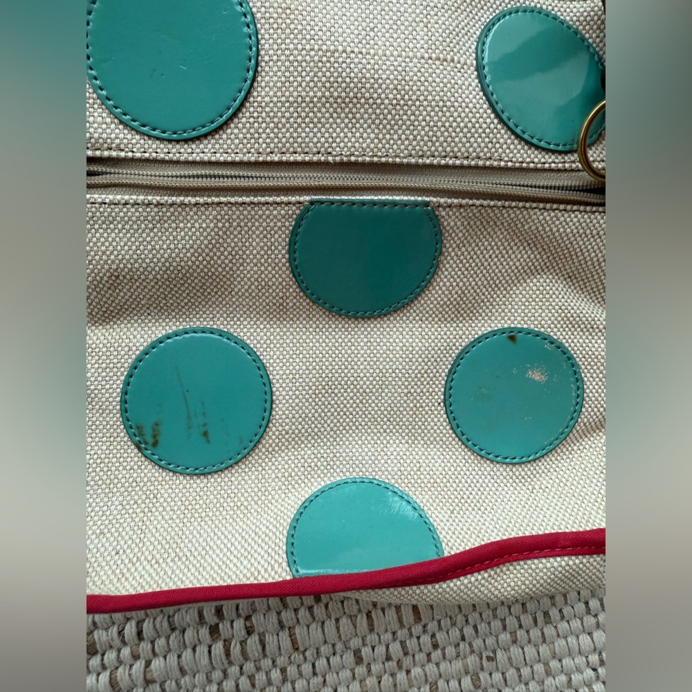 Fossil Cream and Blue Polka Dot Crossbody Bag - Picture 6 of 8